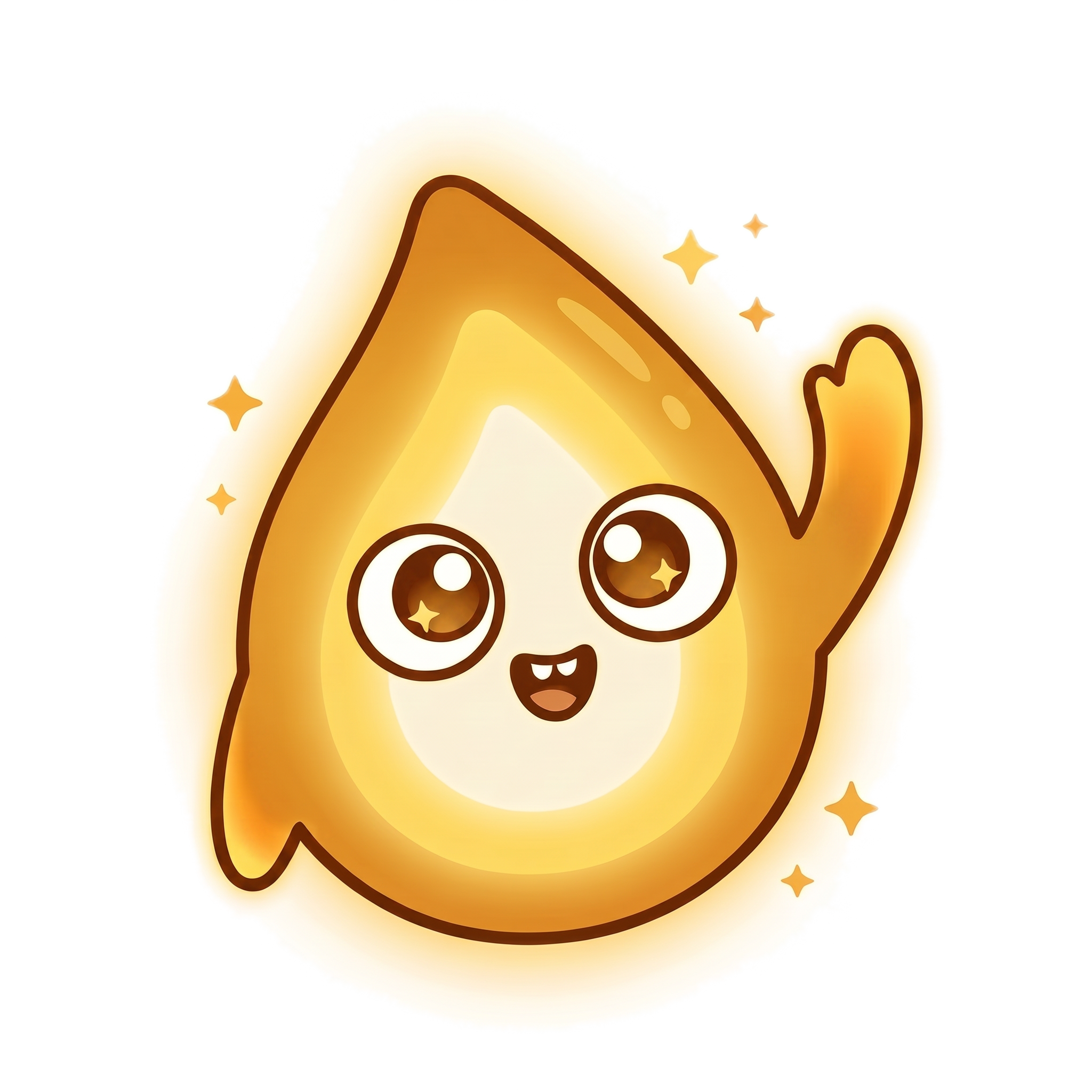 Chispa, the CLARO mascot, glowing warmly